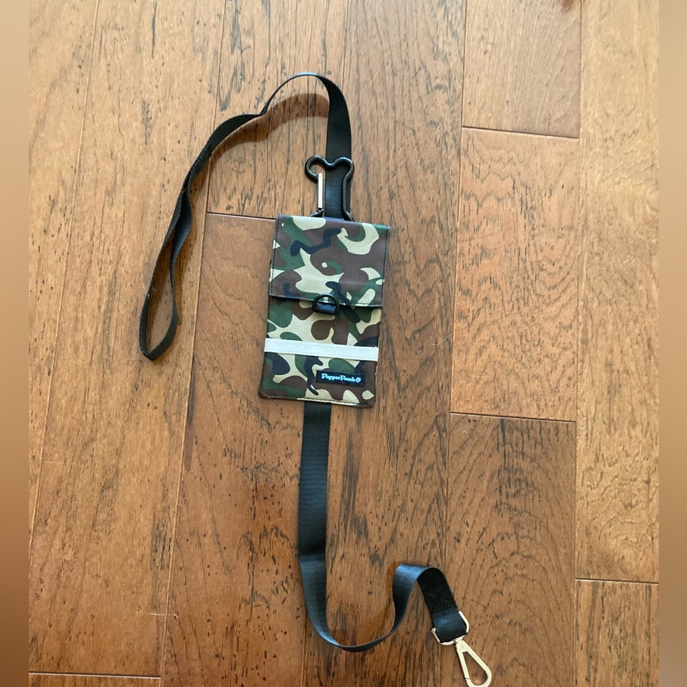 Dog leash with pouch